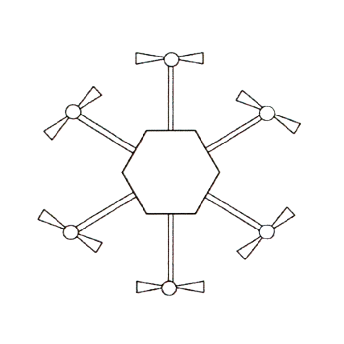 6-axes drone frame