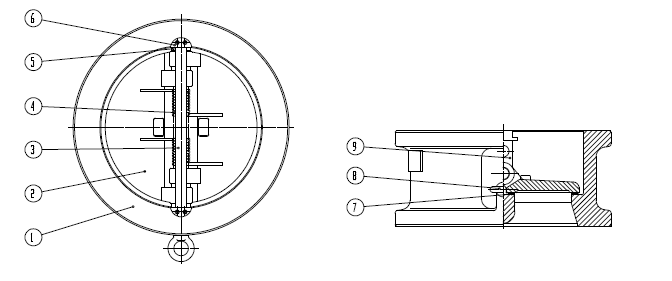 body parts list for check valve